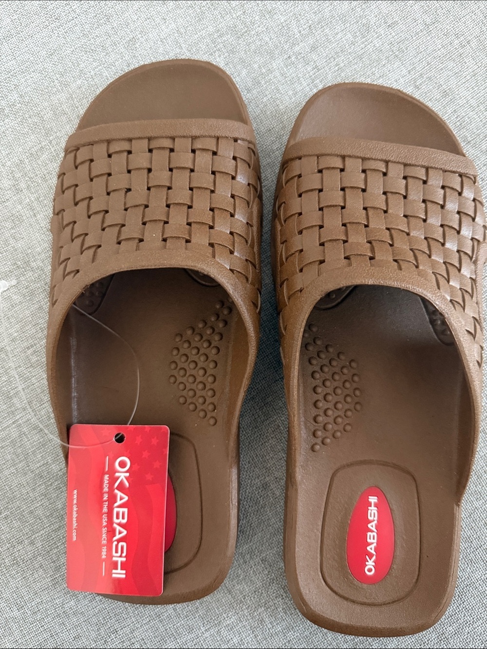 Okabashi Brown Woven Slide Mules for Women8/9 men 6/7 - Picture 5 of 8